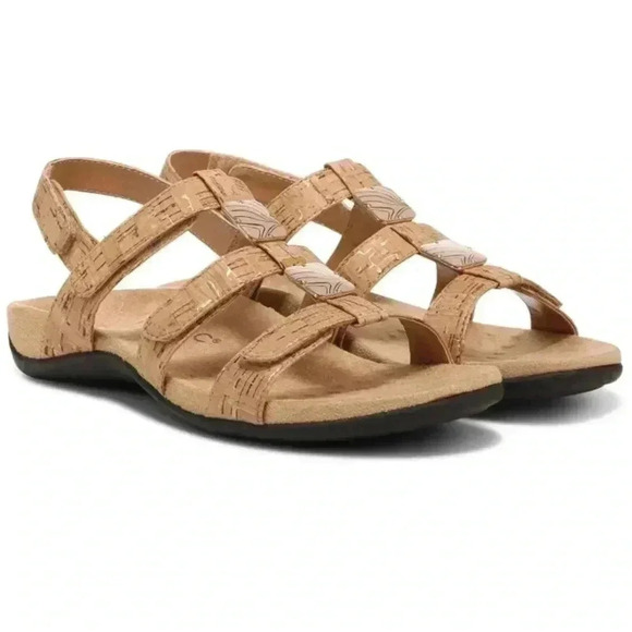Vionic Shoes - VIONIC Amber Adjustable Gold Cork Sandals